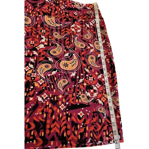 LuLaRoe Pencil Skirt Paisley Women's Size S Black/Pink Polyester Blend - Picture 7 of 7